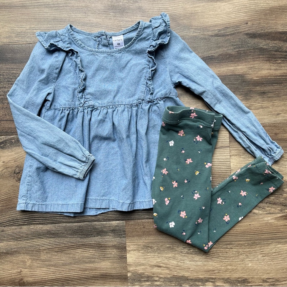 Carter’s 2-Piece Chambray and Legging Set 4T